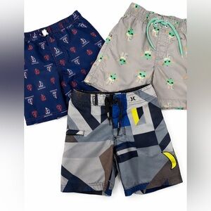 Boys Swim Trunks Bundle 3T Hurley, GAP Star Wars & Freestyle Revolution Shorts